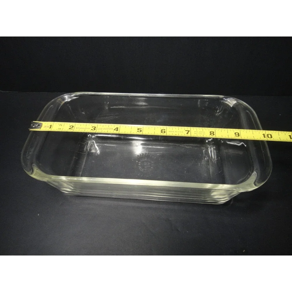 Vintage Pyrex #213 1.5 Quart Clear Glass Loaf Pan Rectangular Baking Dish USA